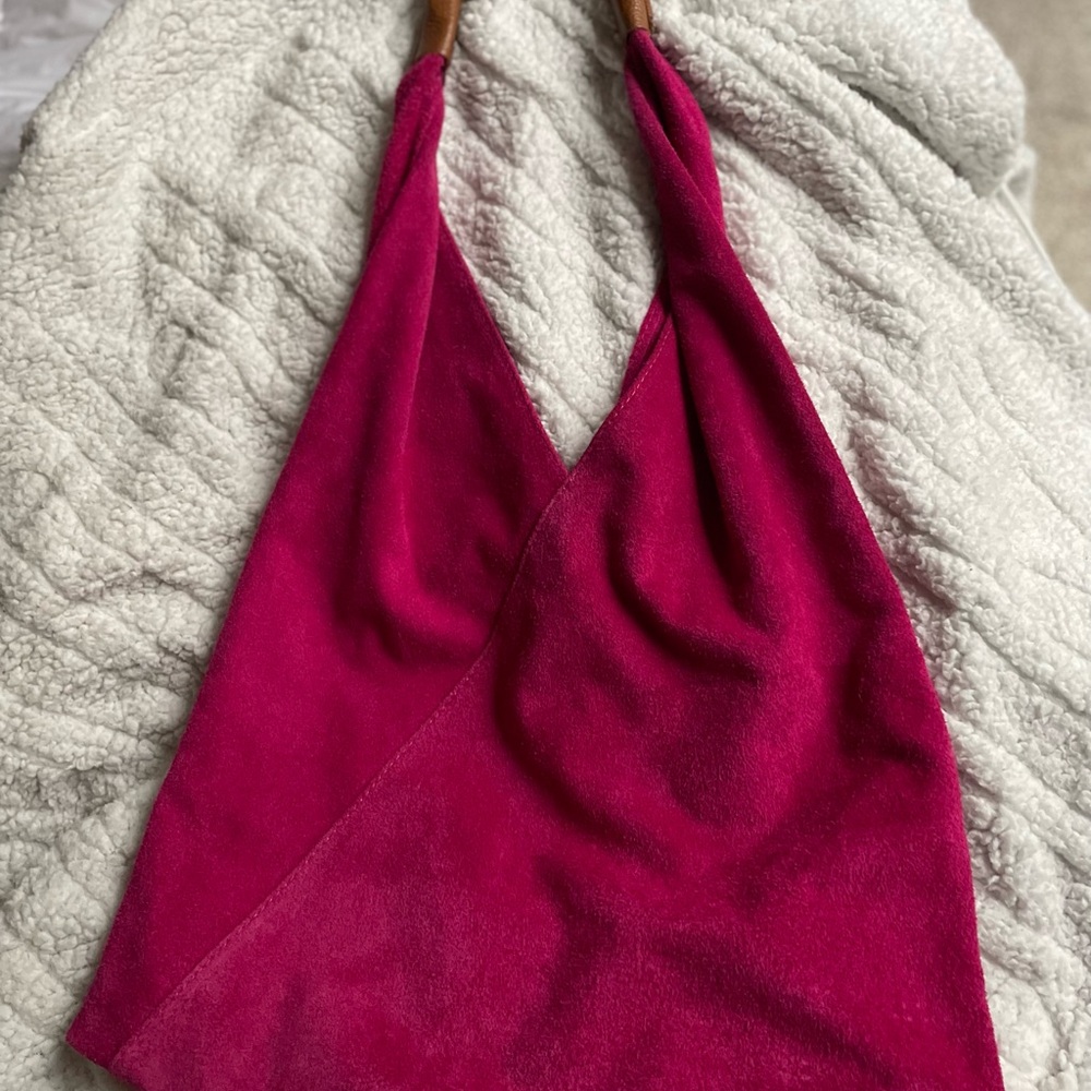 Elegant Pink Suede Women's Bag